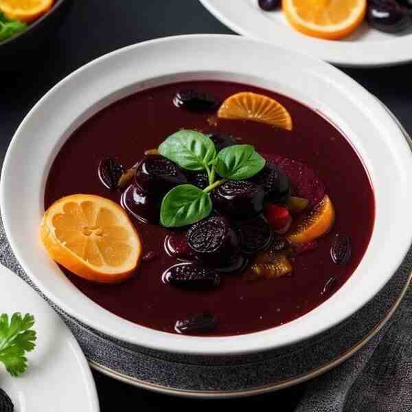 Кубанский борщ с фасолью и черносливом